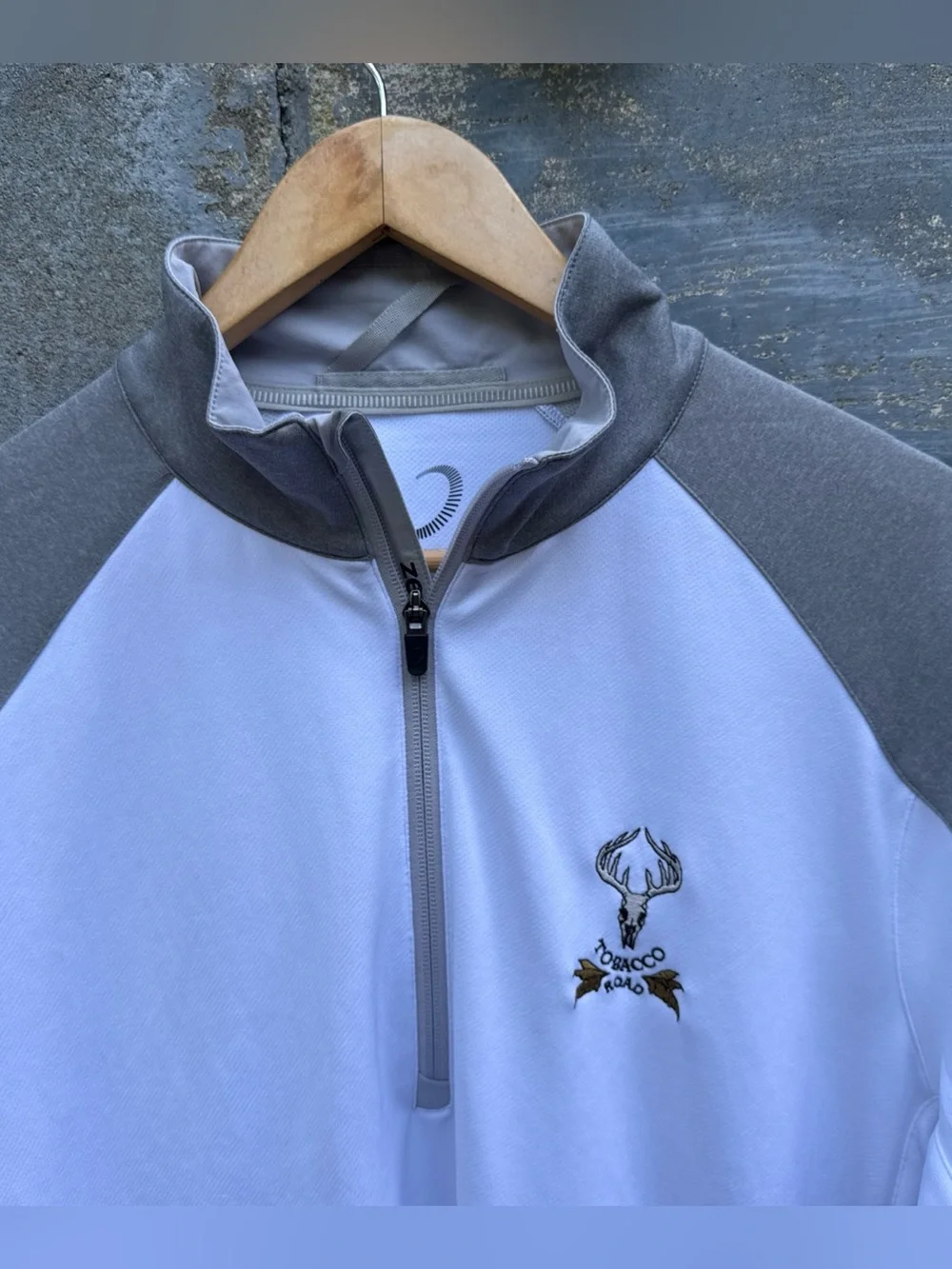 Tobacco Road Golf Zero Restriction 1/4 Quarter Zip Pullover Medium Jacket White